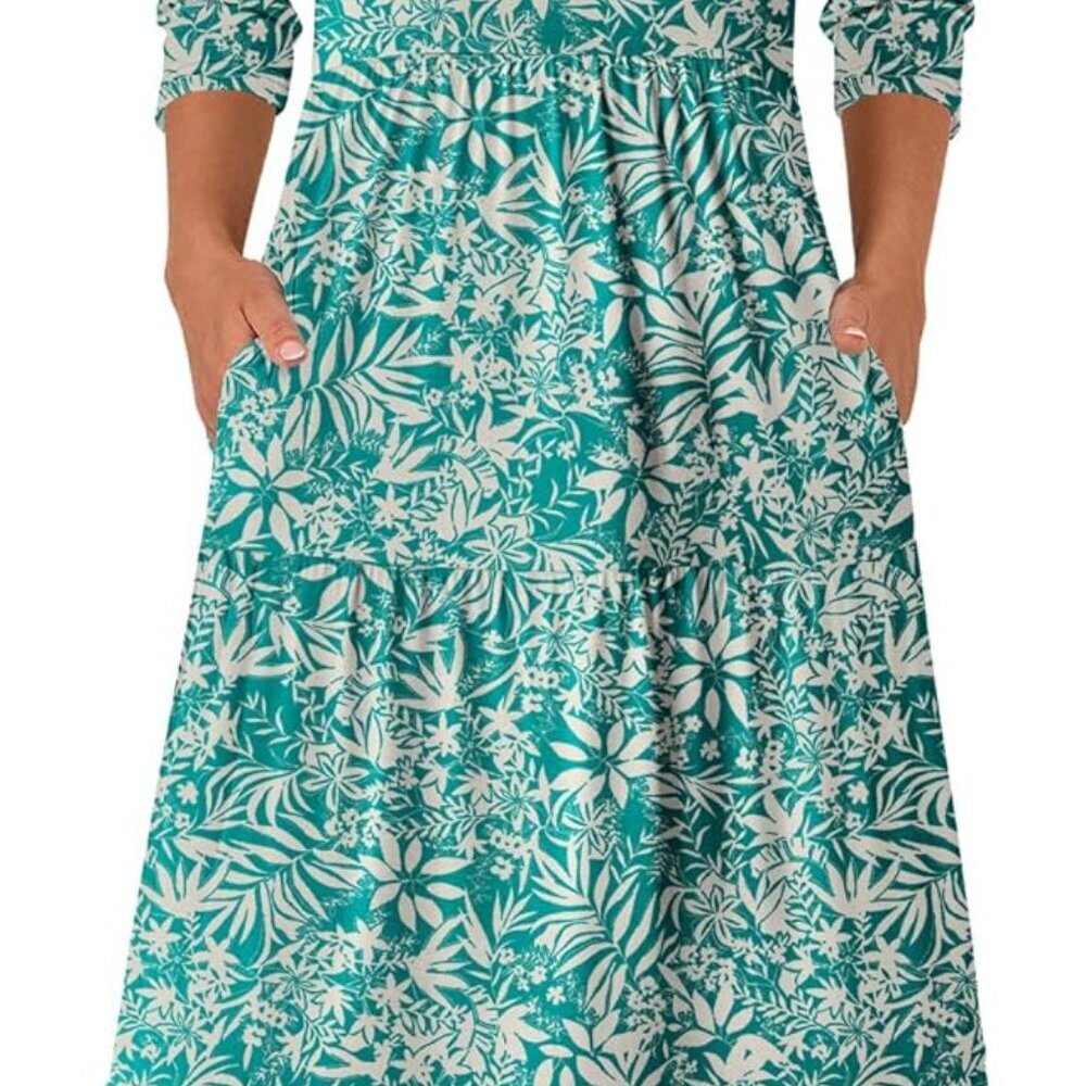 Women's Floral Maxi Dress Polyester Blend Casual A-Line Summer Boho